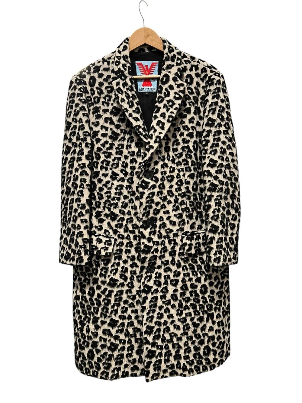 Adaptation Leopard Black White Wool Blend Tailored Coat Medium NWOT